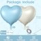 Heart Foil Balloons 16pcs 18in Blue White Sand for Party & Wedding Decor